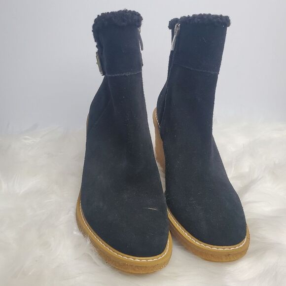 Franco Sarto Black Wedge Booties, Size 9 - Picture 2 of 7